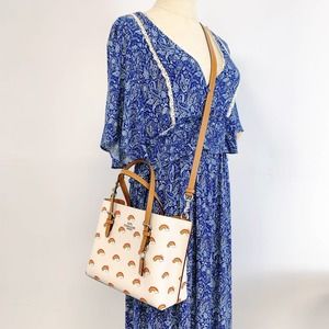 Coach CK373 Mollie Tote 25 With Rainbow Print IN Chalk Multi